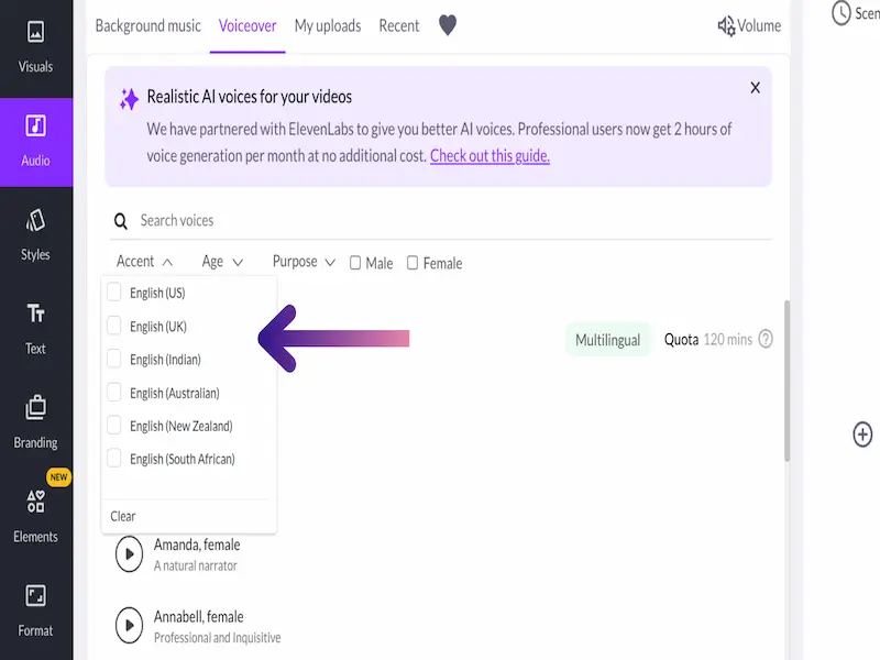 Elevenalabs for AI voiceover